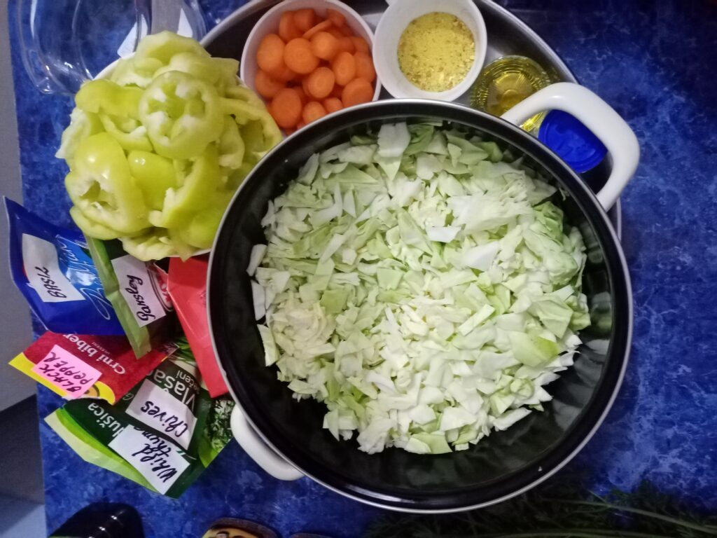 Vegan Cabbage Soup Ingredients Chopped