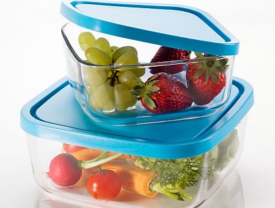 transparent glass food container