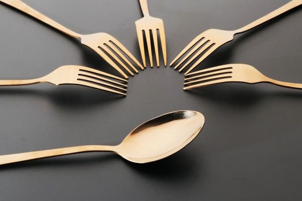 gold flatware
